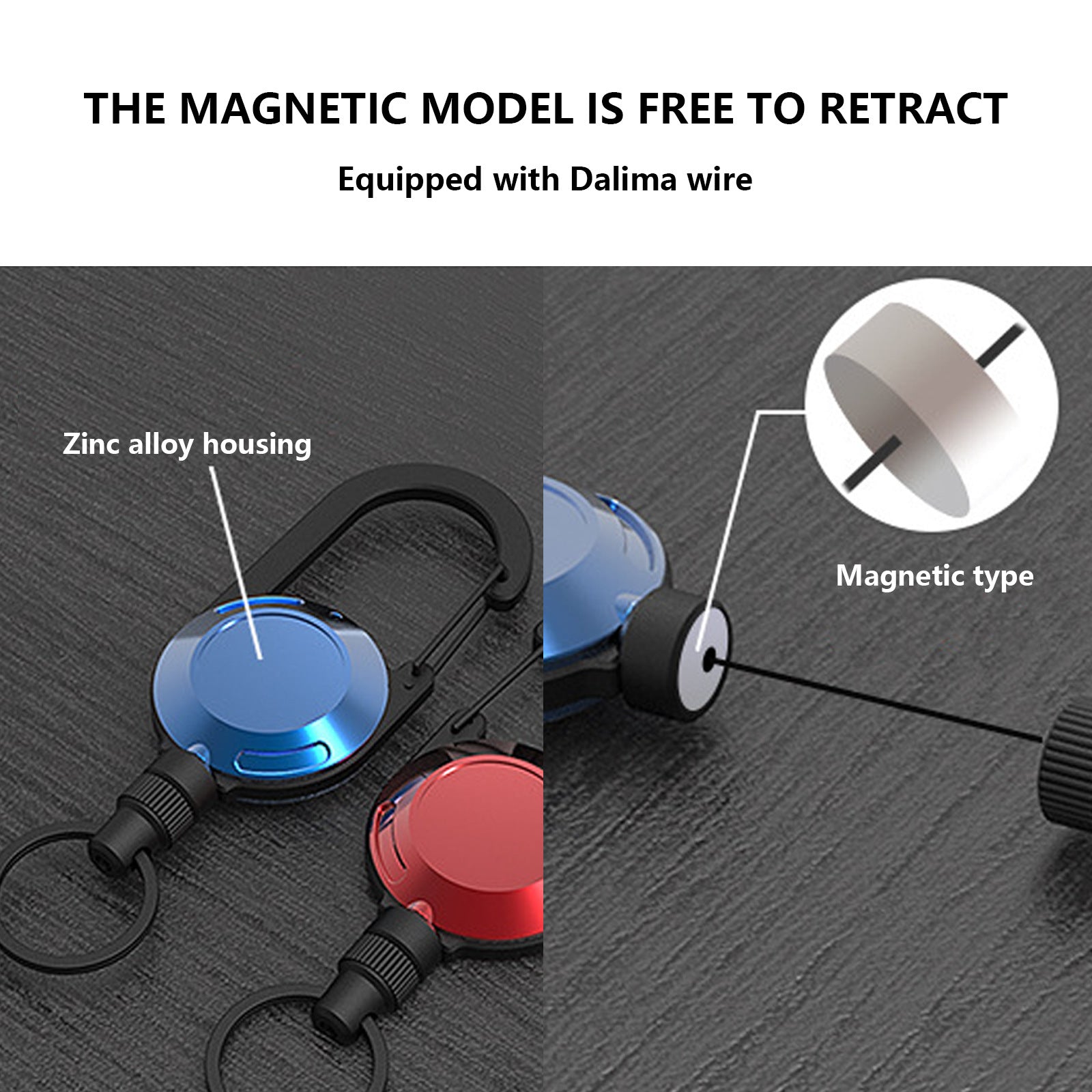 Wholesale ABS Simple Six Color Circular Mountaineering Buckle Sports Retractable Keychain